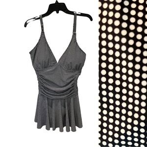 Polka dot skirted swimsuit by Liora.